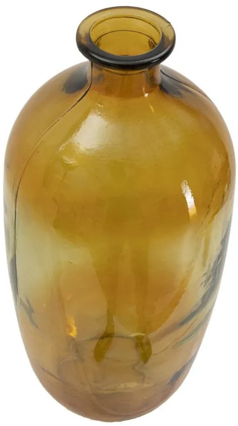 Vaza decorativa portocalie din sticla reciclata, ø 19 x H45 cm, Napoles Mauro Ferreti