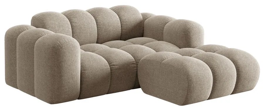 Colțar maro deschis cu tapițerie din chenille (cu colț pe partea dreaptă/cu șezlong) Treno – Cosmopolitan Design