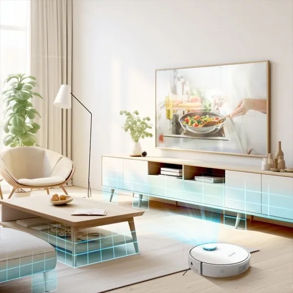 TESLA Electronics RoboStar - Aspirator robot 2în1 2550 mAh Wi-Fi alb