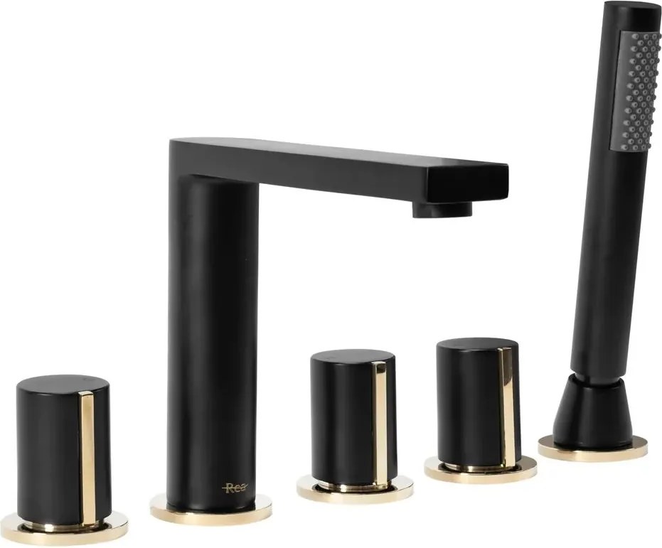 Baterie cada - dus Rea Icon negru - auriu 5 elemente