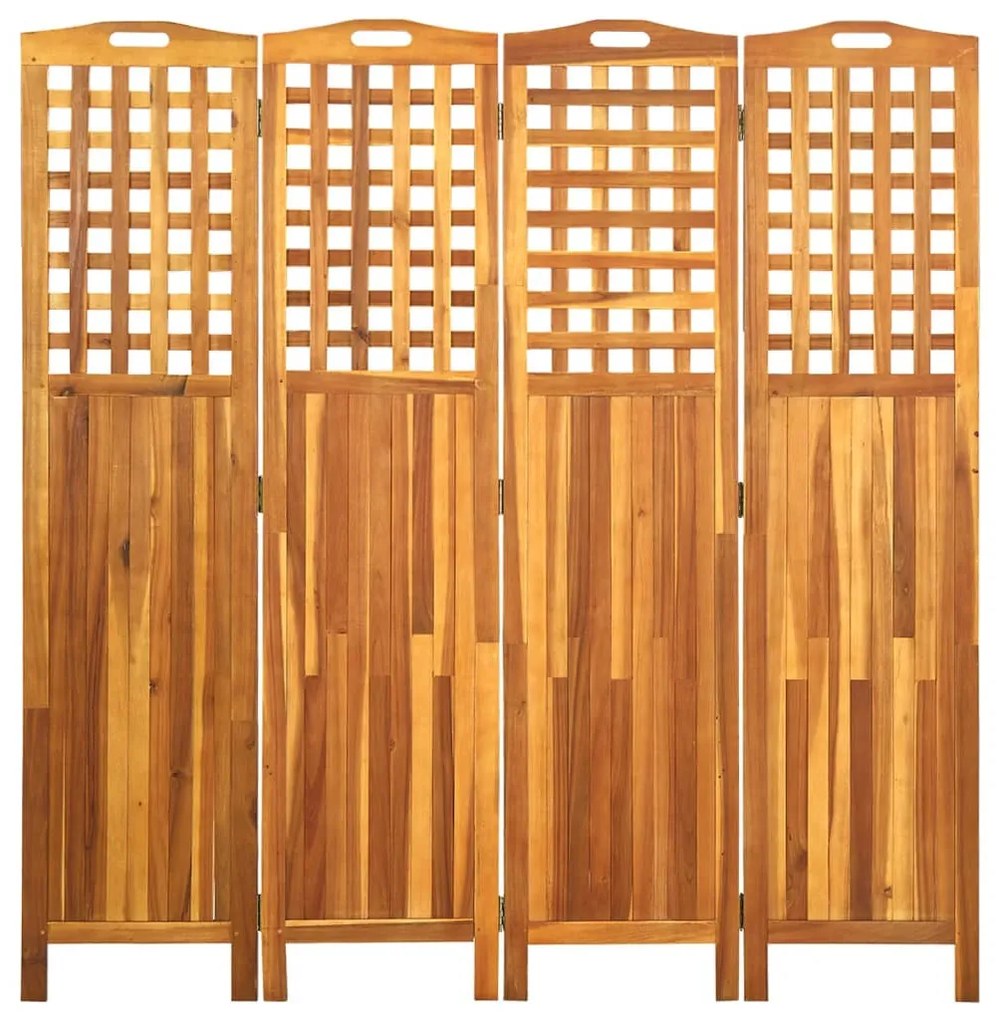 311880 vidaXL Paravan de cameră cu 4 panouri, 161x2x170 cm, lemn masiv acacia