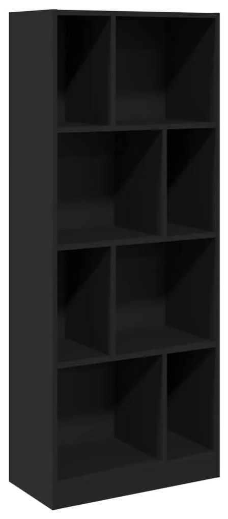 847997 vidaXL Bibliotecă, negru, 57x28,5x141 cm, lemn prelucrat