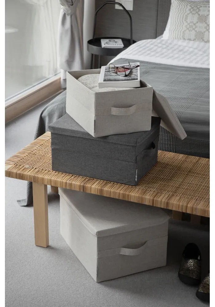 Cutie de depozitare bej din material textil cu capac 35x26x19 cm Soft Storage – Bigso
