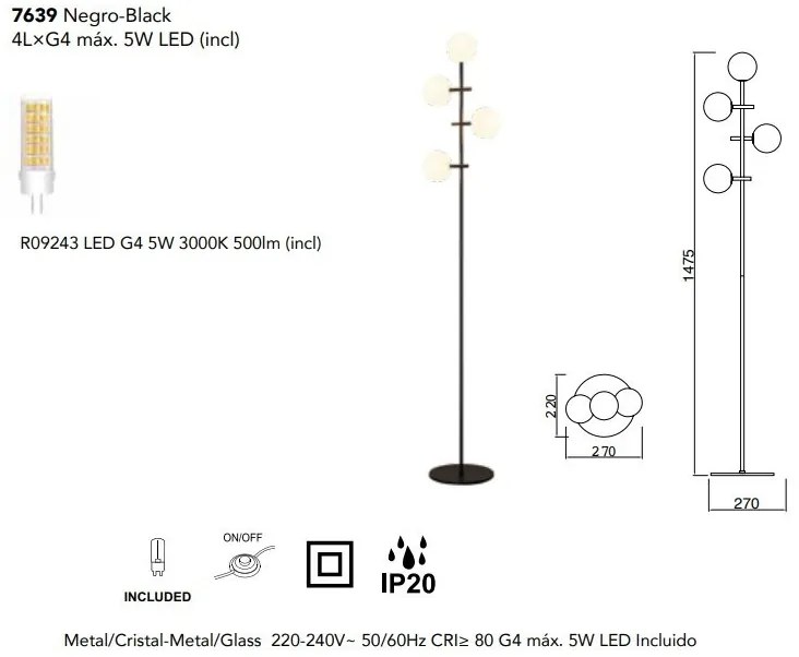 Lampadar, Lampa de podea design Art Deco CELLAR 4L
