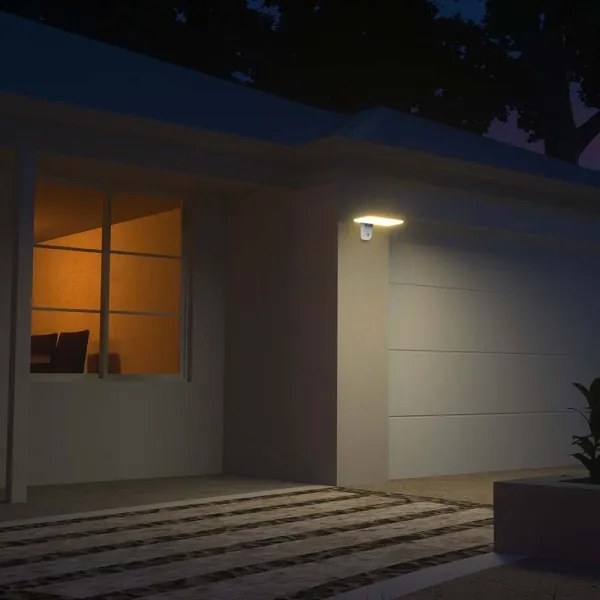 LED lampă solară de perete cu senzor, 15W, 3,2V, 4000K/6000K, IP65, albă