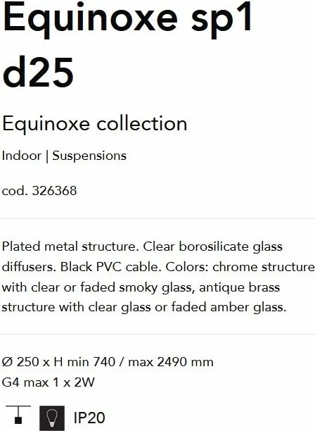 Pendul EQUINOXE SP1 D25 antique brass/ faded amber