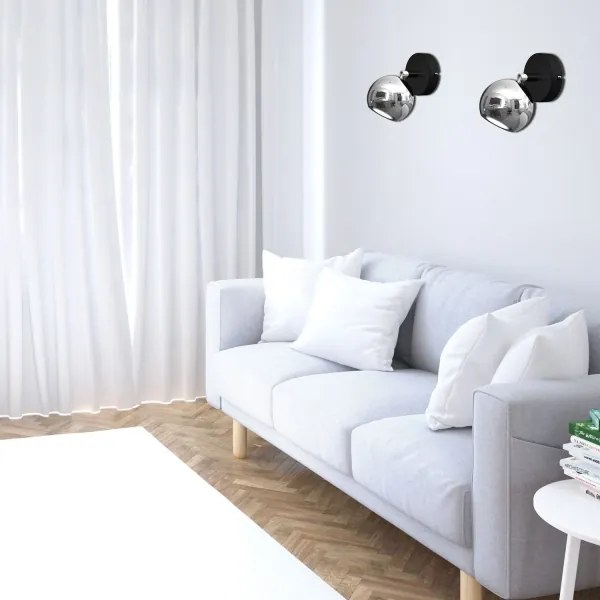 Spot de perete COMET 1xGU10/8W/230V negru/crom lucios