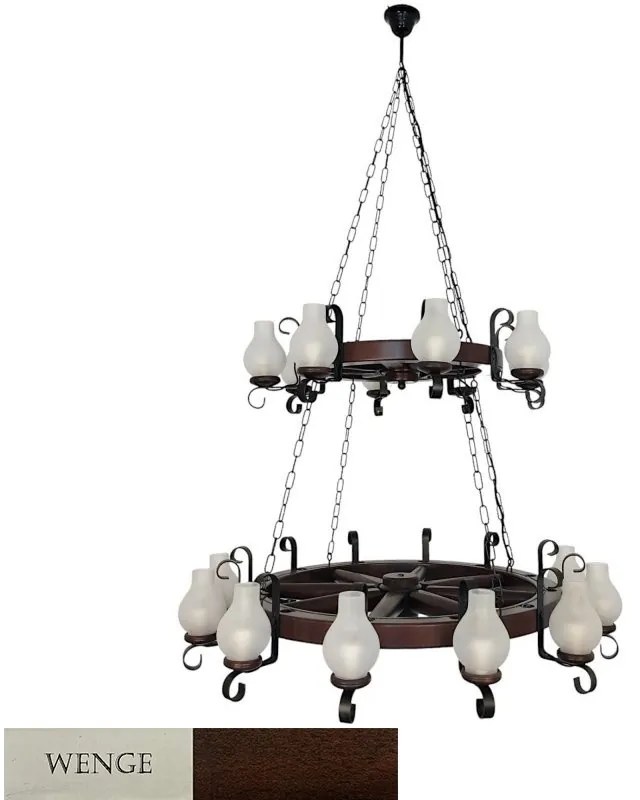 Candelabru rustic fabricat manual din lemn Roata 20L