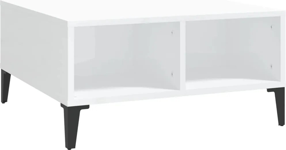 vidaXL Masă de cafea, alb extralucios, 60x60x30 cm, lemn prelucrat