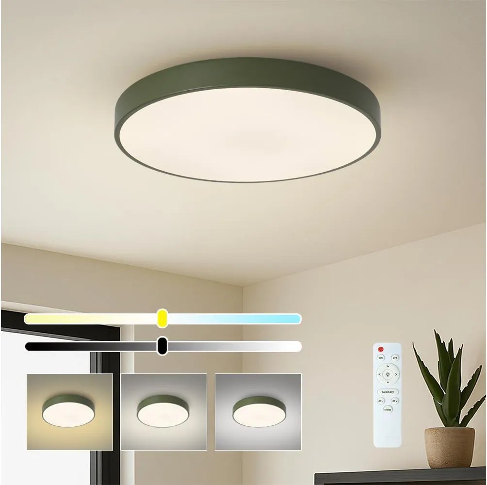 Brilagi - Plafonieră LED dimabilă POOL LED/60W/230V 3000-6000K 50 cm verde+telecomandă