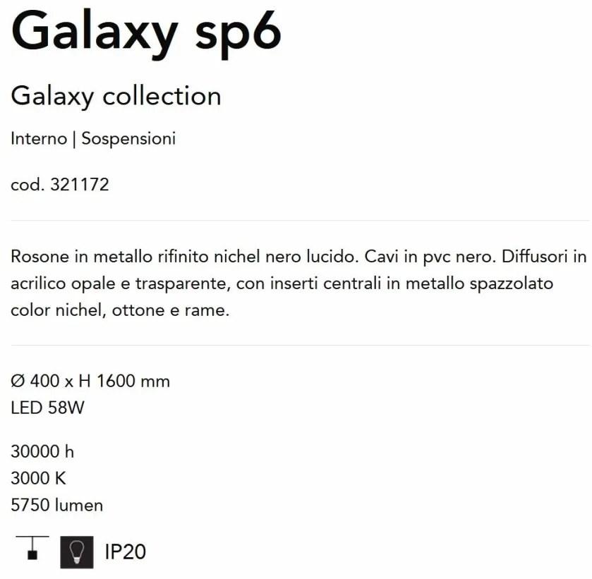 Lustra LED suspendata design decorativ Galaxy sp6