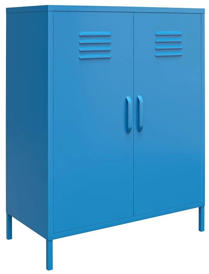 Dulap metalic albastru Novogratz Cache, 80 x 102 cm