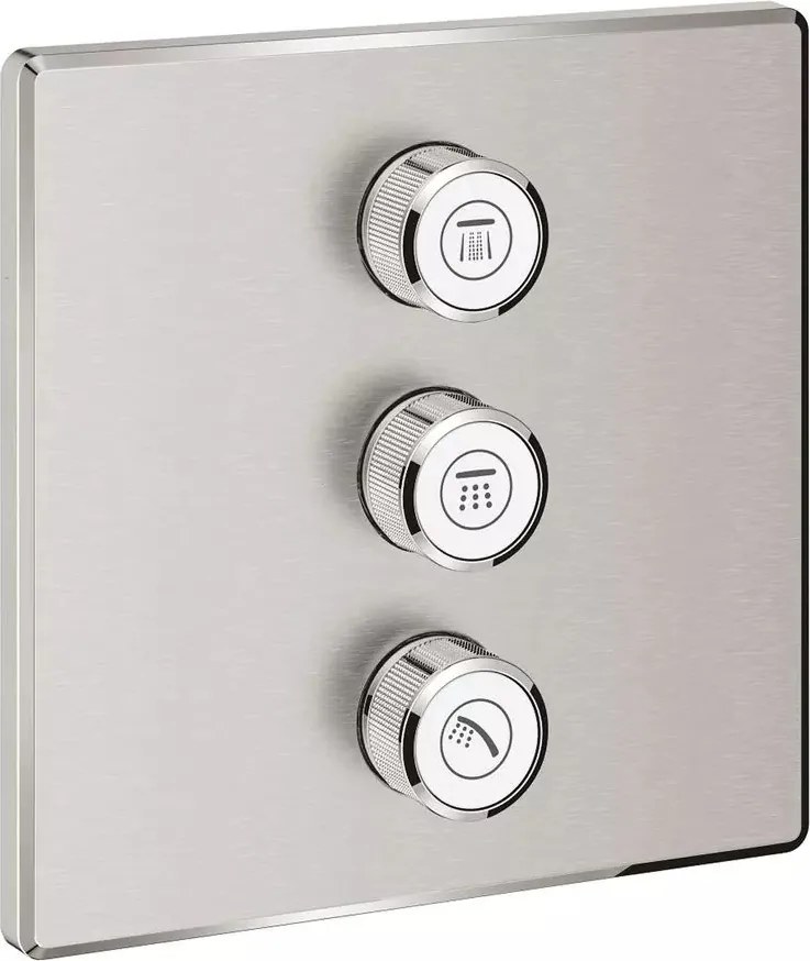 Baterie dus incastrata Grohe Grohtherm SmartControl pentru 3 iesiri crom periat Supersteel