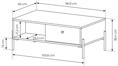 Măsuță de cafea Scandia 2S (Stejar scandi + moloid scandi). 1071391