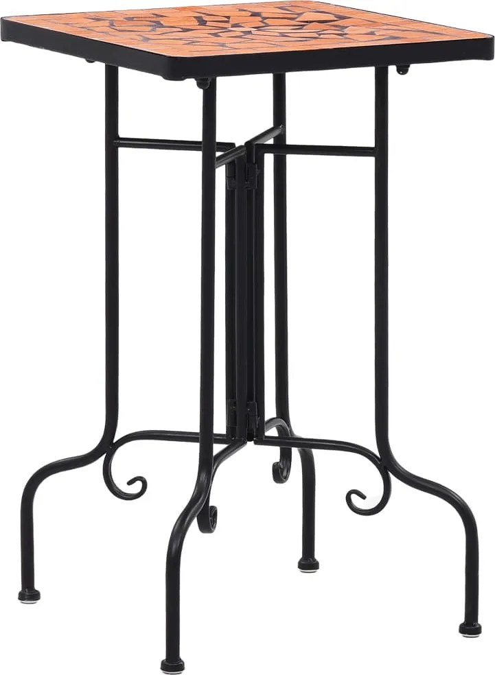 vidaXL Masă laterală cu mozaic, cărămiziu, ceramică