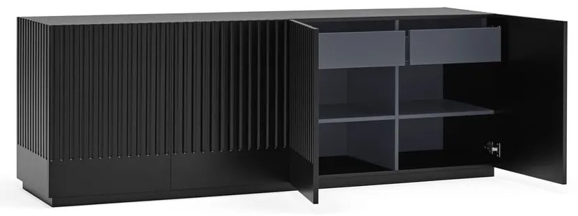 Comodă Teulat Doric, lățime 200 cm, negru
