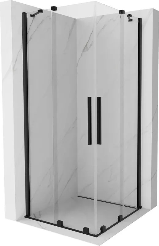 Mexen Velar Cabină de duș dublă culisantă 90 x 90 cm, transparentă, neagră - 871-090-090-02-70