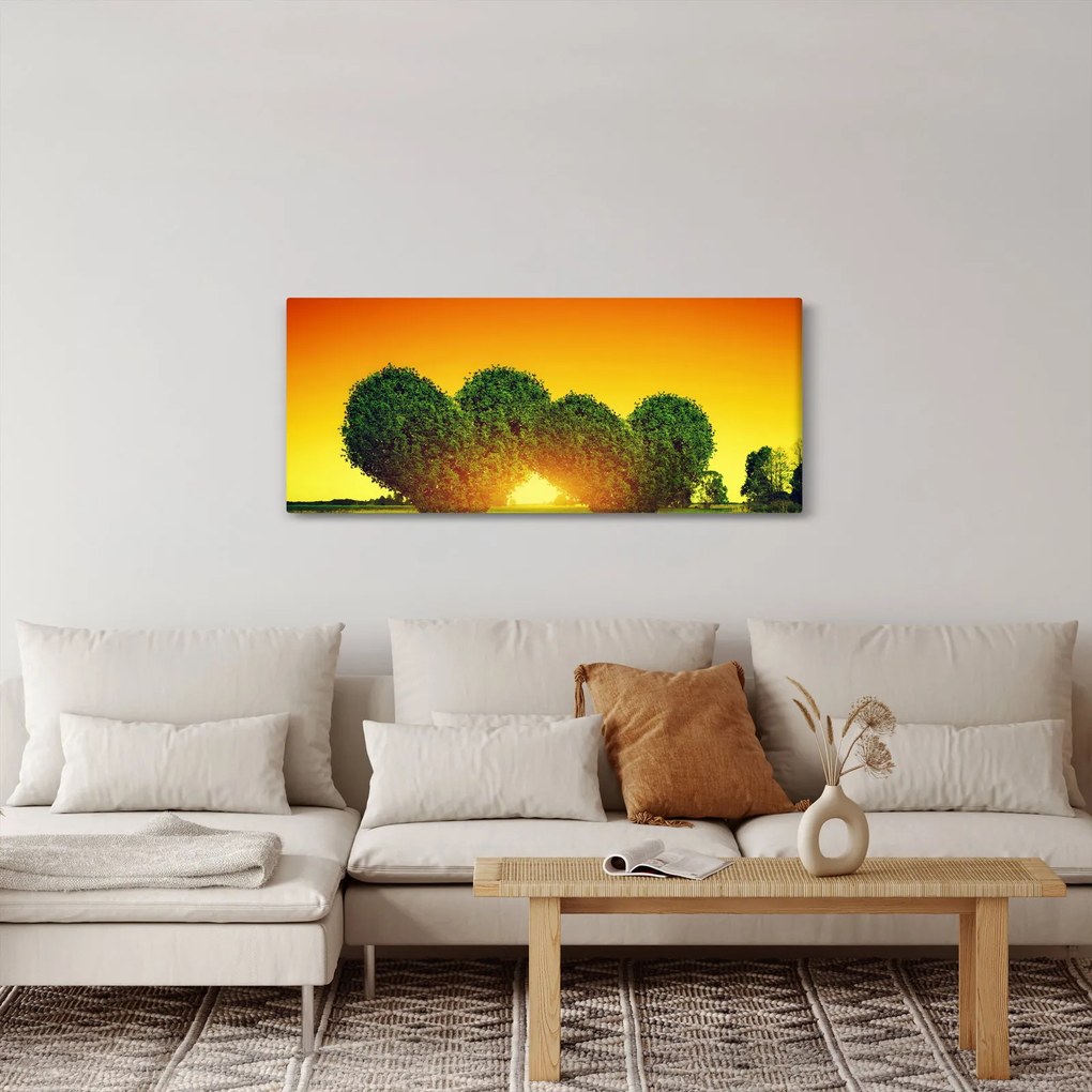 Tablou - Inima în coroanele copacilor (120x50 cm)