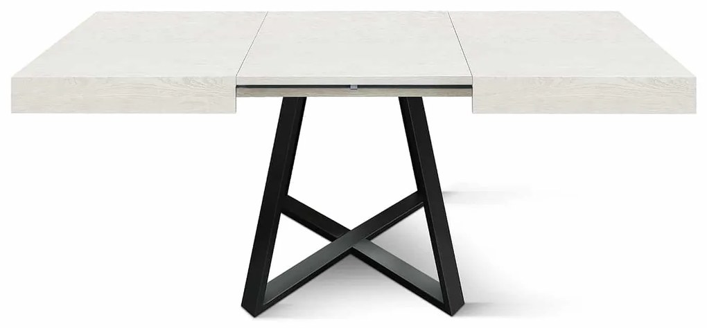 Masa Ariel extensibila, picior metalic negru - BLAT GRI CIMENT