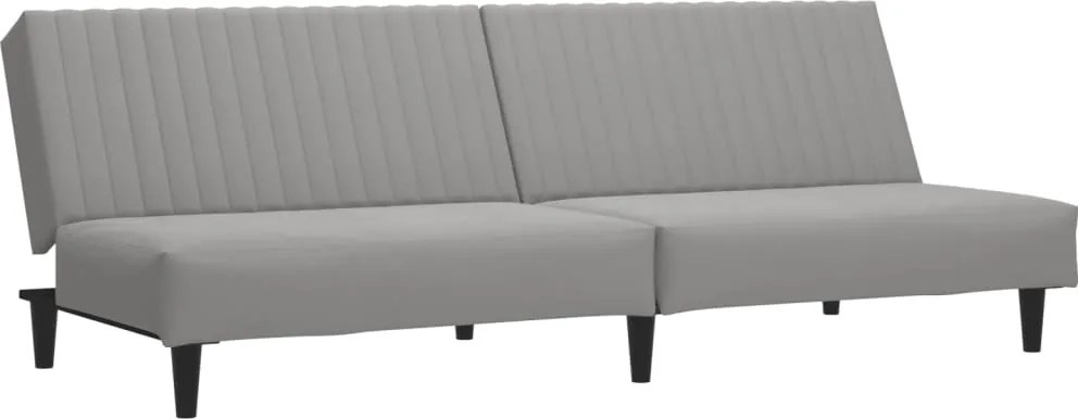 vidaXL Canapea extensibilă cu 2 locuri, gri deschis, catifea