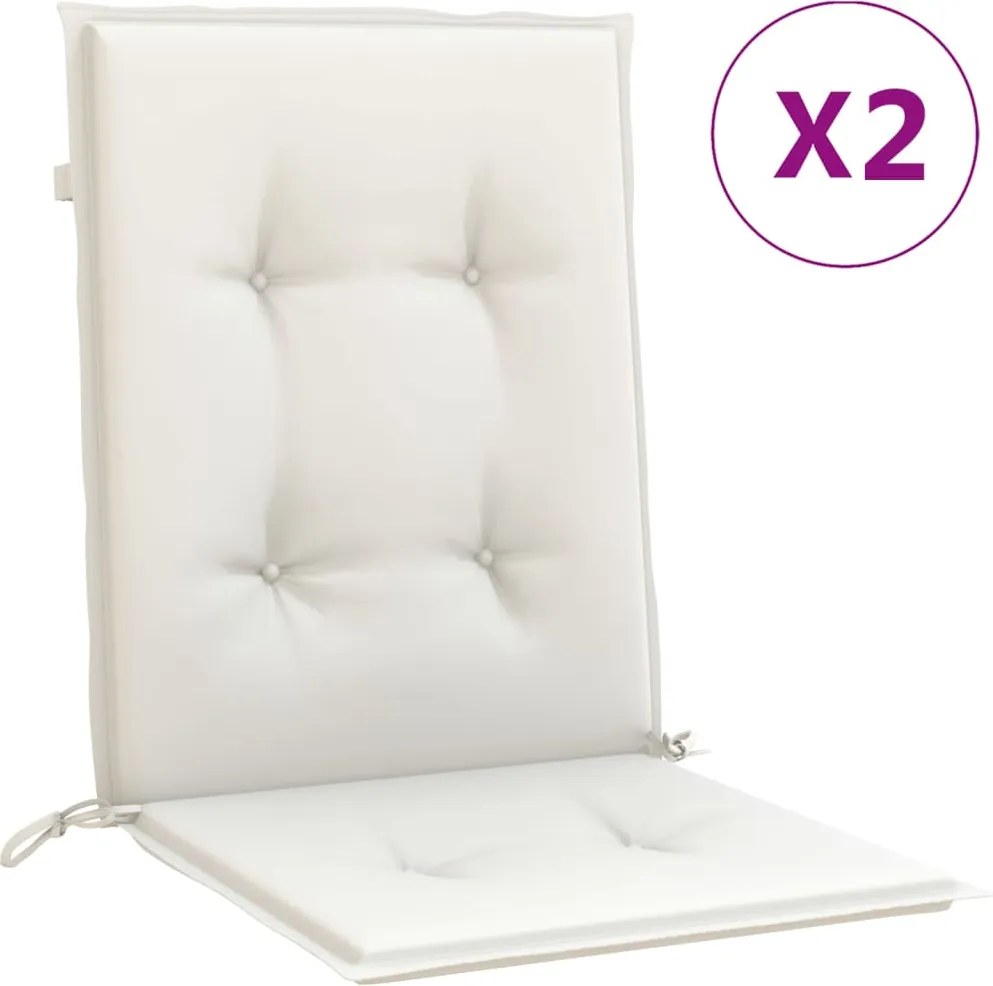 vidaXL Perne scaun cu spătar scund 2buc. melanj crem 100x50x4cm textil