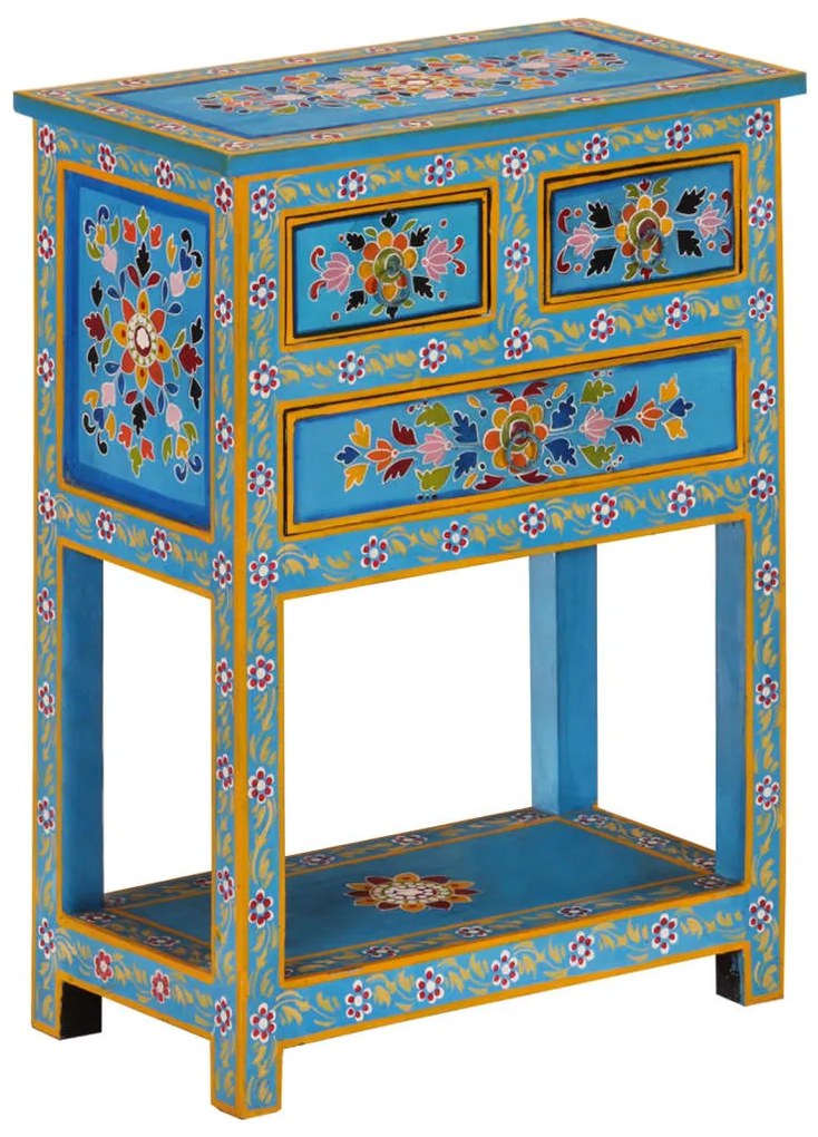 vidaXL Servantă, turcoaz, 55x30x76 cm, lemn masiv de mango