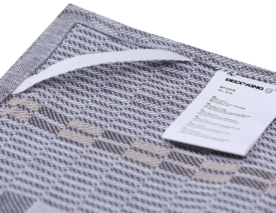 Șervet bucătărie DecoKing Louie, bej, gri închis, 50 x 70 cm, set 10 buc.