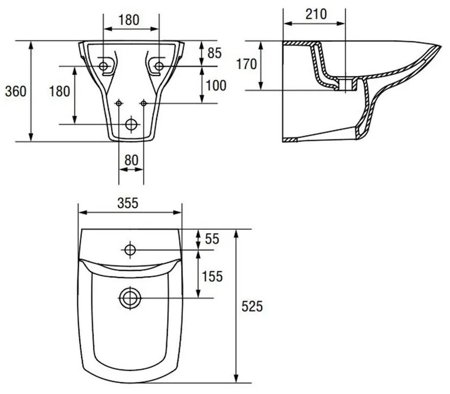 Set vas wc suspendat rimless cu capac soft close si bideu Cersanit Carina
