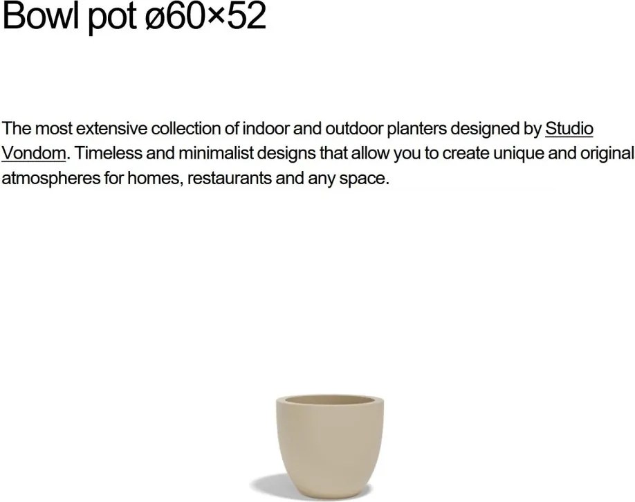 Ghiveci plante design decorativ modern exterior/interior CUENCO BOWL POT 60x52cm