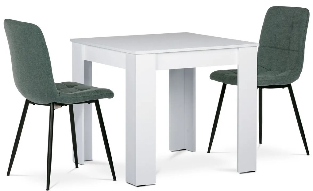 Set masă MDF cu 2 scaune, 80 x 80 x 75 cm, alb