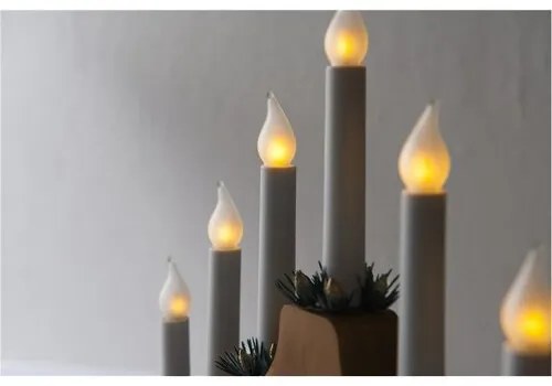 Sfeșnic de Advent cu LED Imitație flacără, stejar