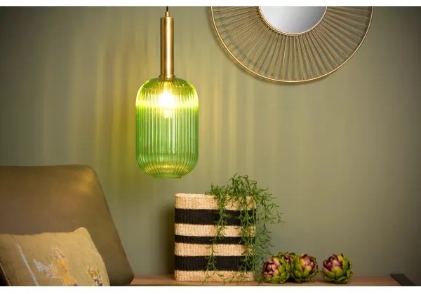 Lustră pe cablu MALOTO 1xE27/40W/230V d. 20 cm verde Lucide 45386/20/33