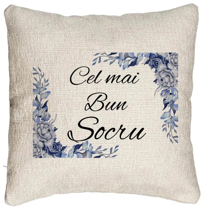 Perna Decorativa Canapea pentru Socrul 2, 40x40 cm, Cu fermoar