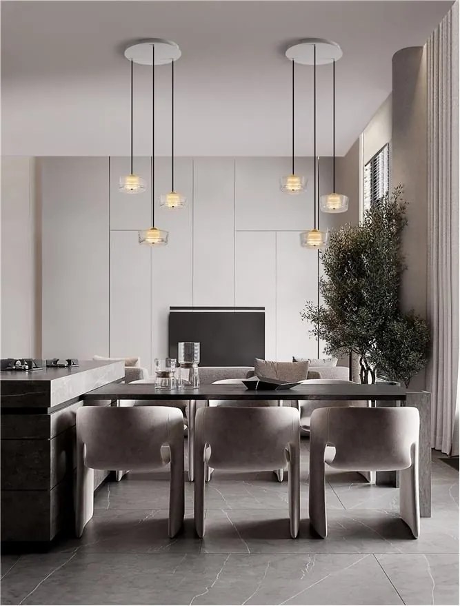 Lustra cu 3 pendule LED design modern KEROS