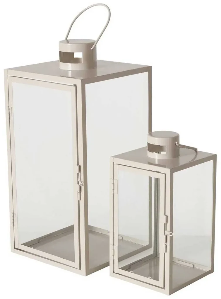 Set 2 felinare  metalice Arania,  bej
