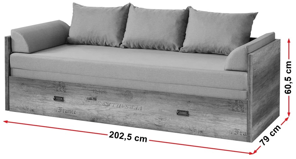 Pat extensibil 80 până la 160 cm Malcolm LOZ/80/160. 798477