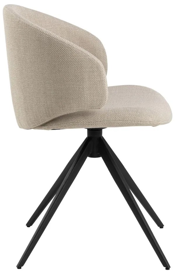 Scaun de sufragerie bej cu cotiere tapițat Ella – Actona