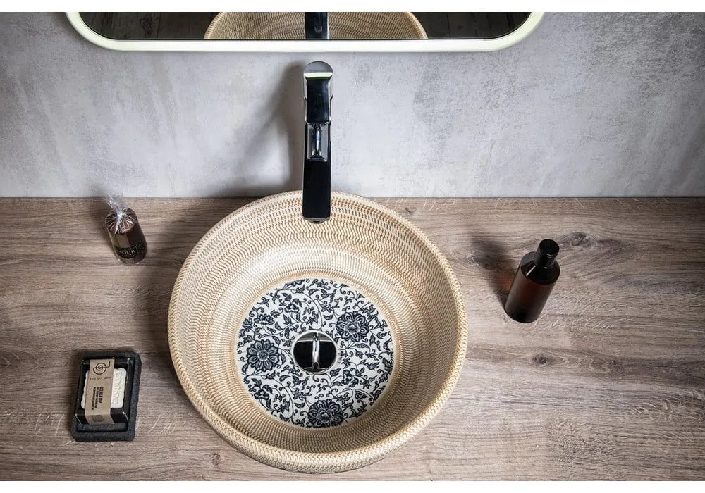 Chiuvetă bej rotundă din ceramică ø 41 cm Priori – Sapho