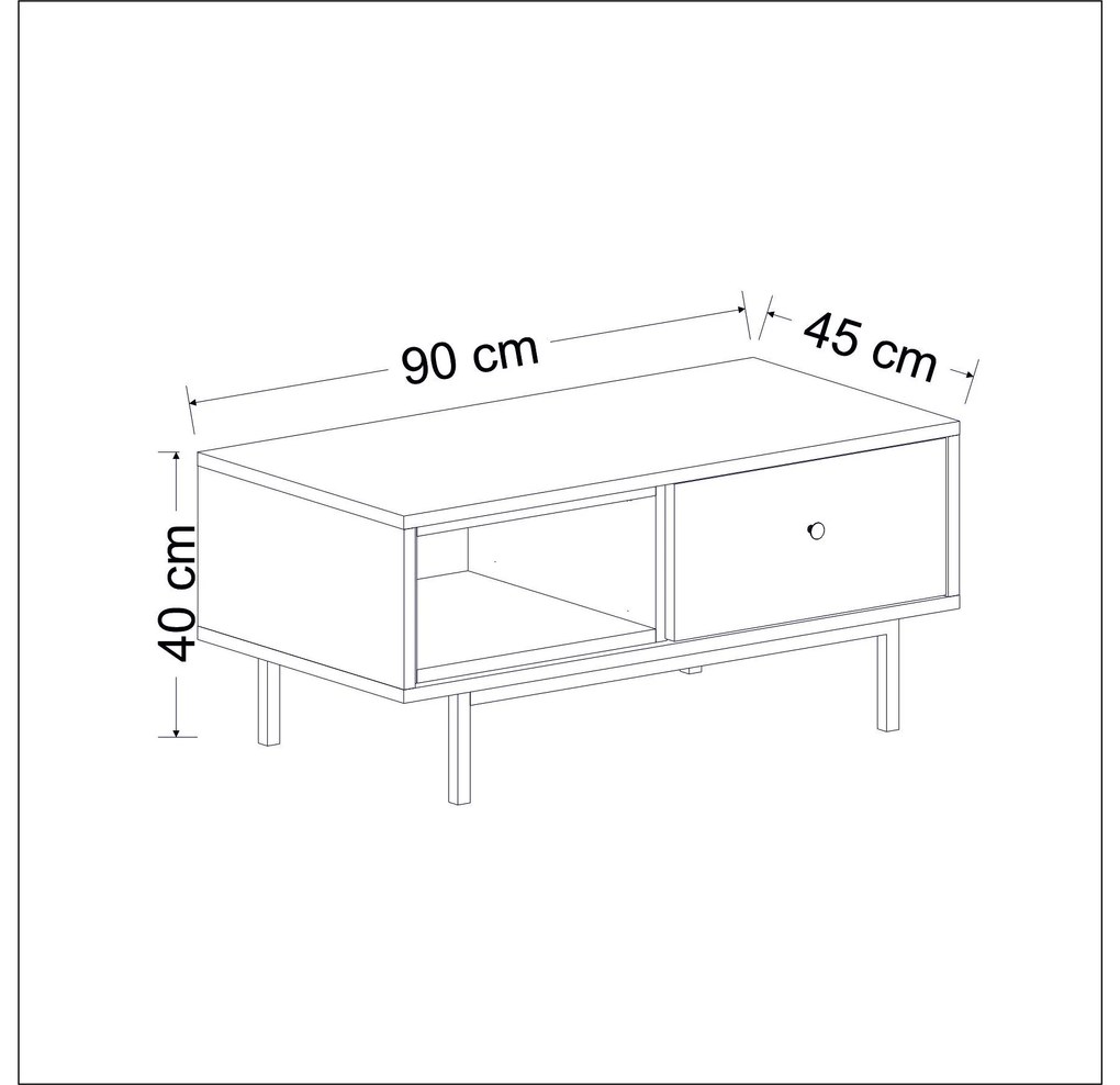 Masă de cafea Norbie (antracit). 1088304