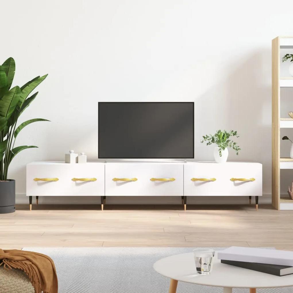 Comoda TV, alb, 150x36x30 cm, lemn prelucrat