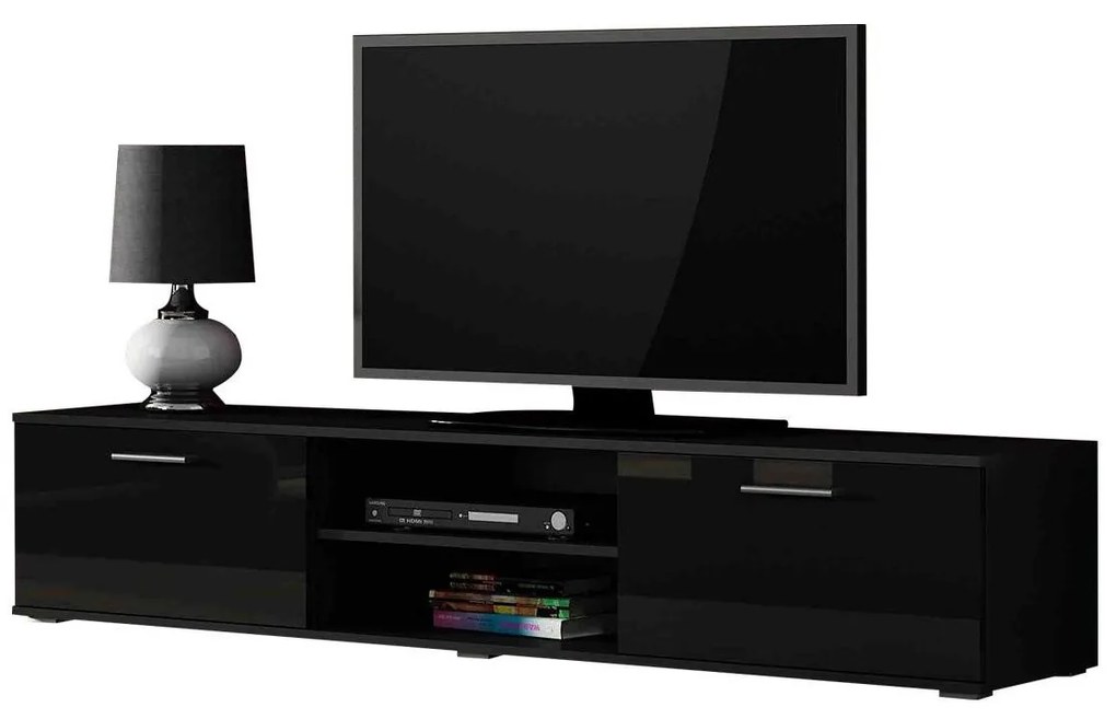 Dulap TV Baha B3 (Negru + lucios negru) . Promo -16%. 1106194