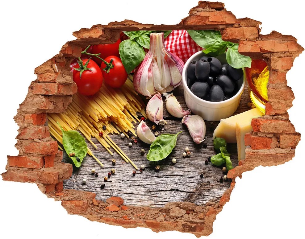 Autocolant un zid spart cu priveliște Alimente italiană