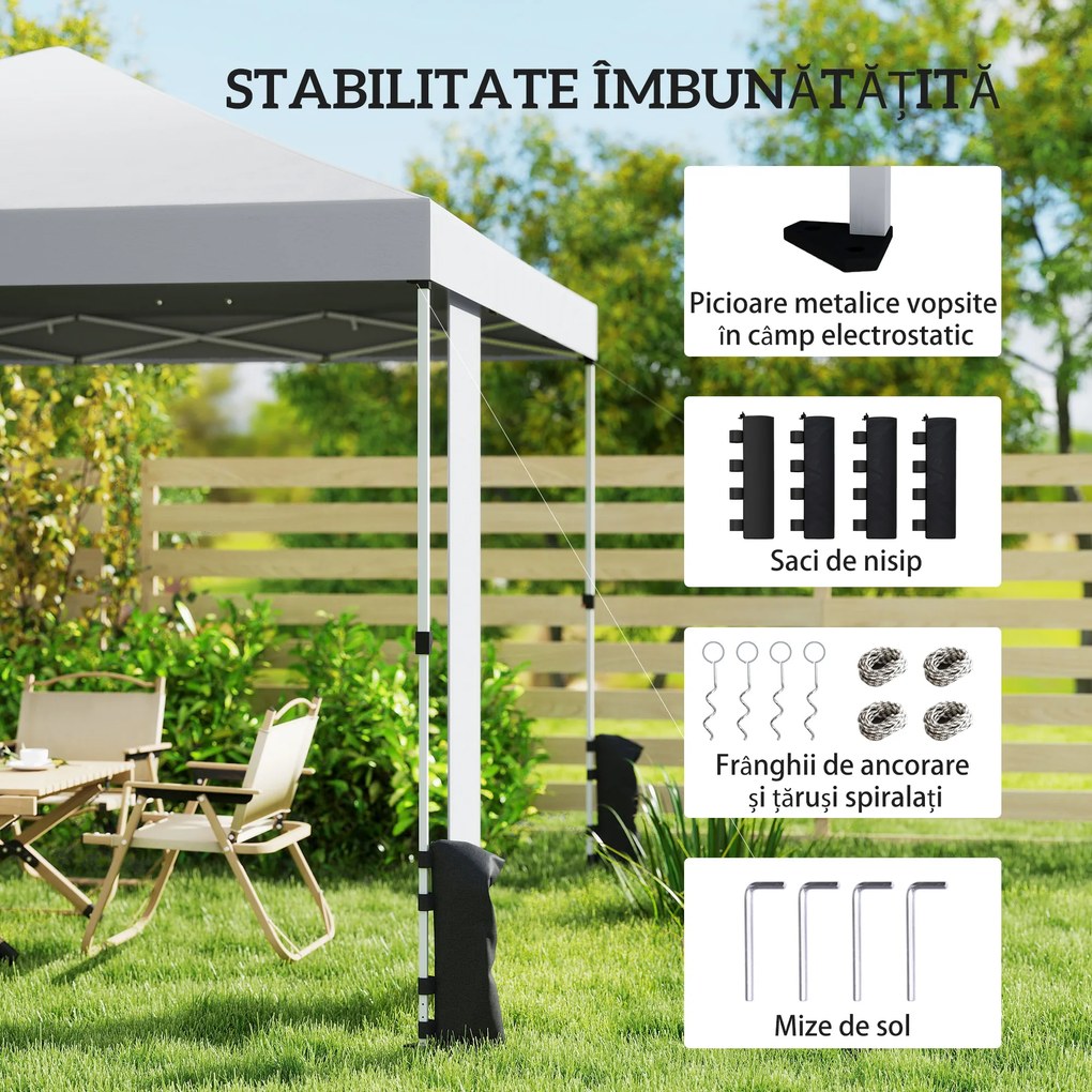 Outsunny Pavilion 3x3 m Pop-Up cu Buzunare, UPF 50+, cu Saci de Nisip și Geantă cu Roți | Aosom Romania