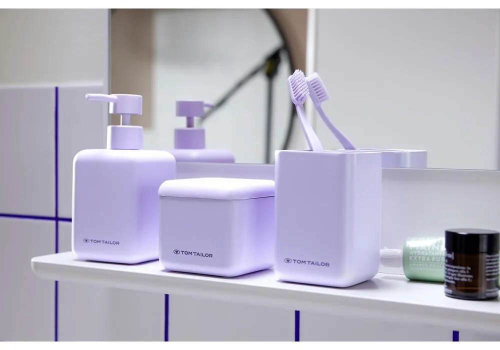 Organizator de baie mov pentru dischete demachiante din polirășină Tom Tailor T-Rounded – Wenko
