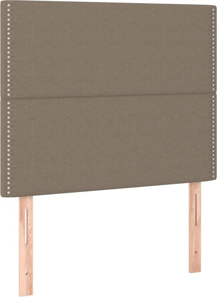 vidaXL Tăblie de pat gri taupe 90x5x118/128 cm, material textil
