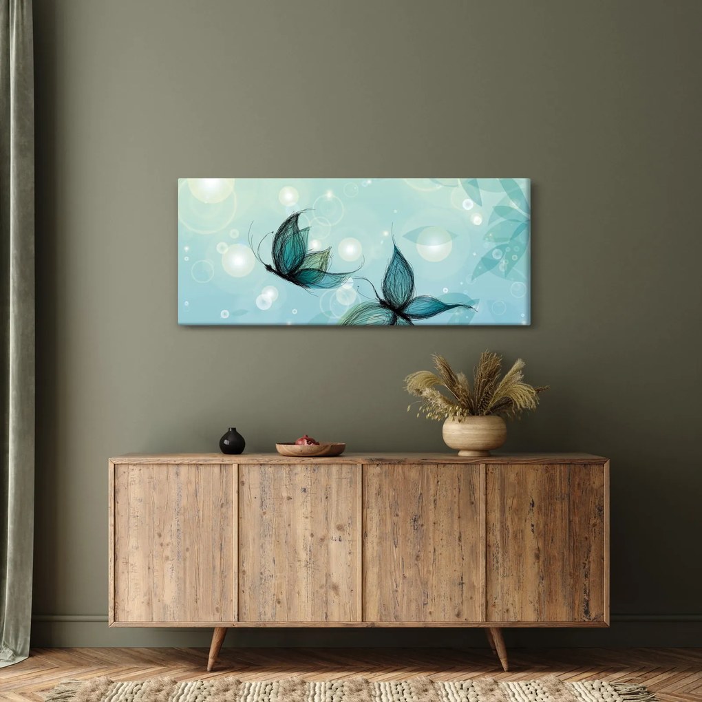 Tablou - Fluturi albaștri (120x50 cm)