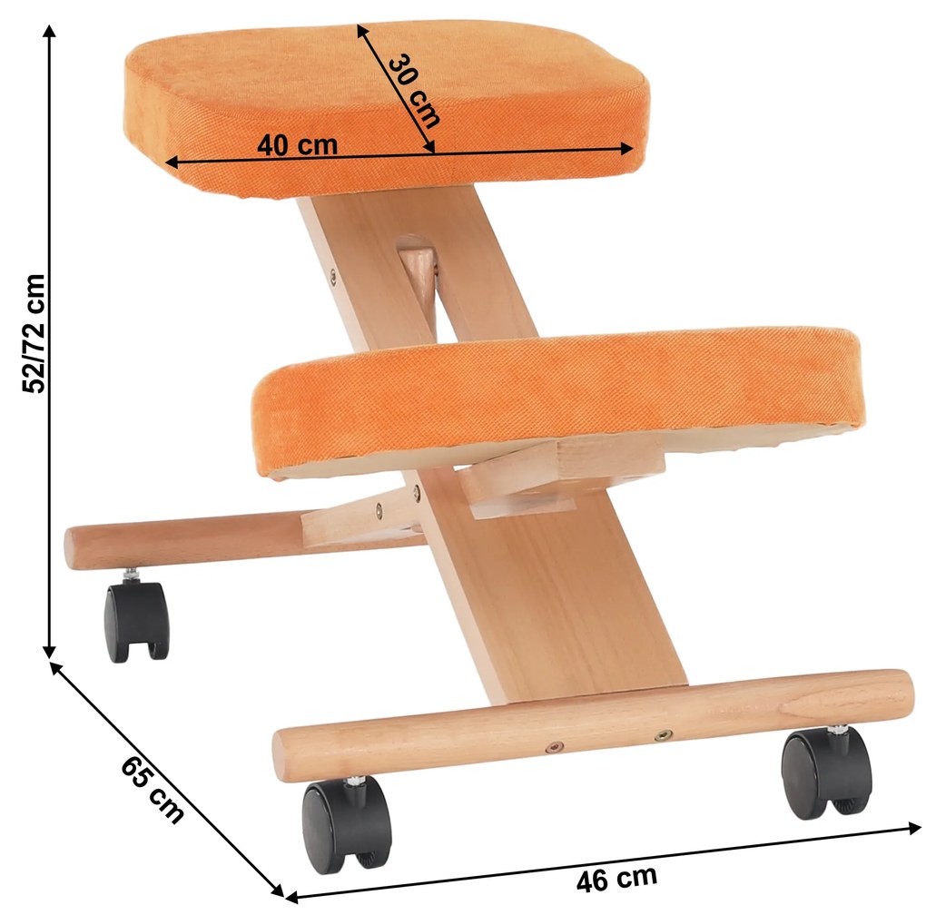 Fotoliu genunchi ergonomic Florentina (portocaliu + fag). 1040156