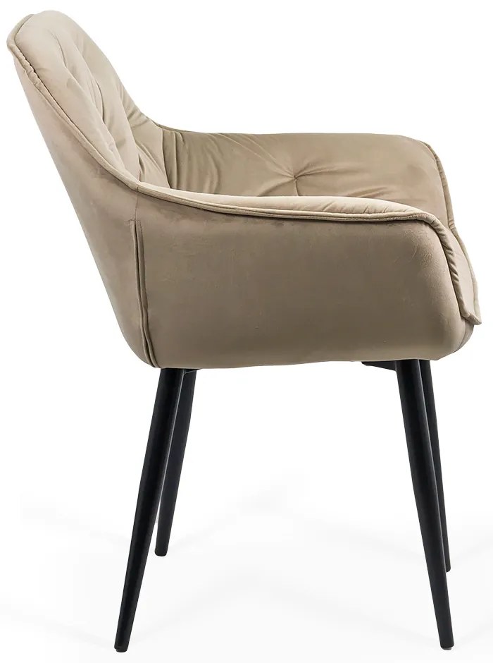 RESIGILAT - Scaun de dining din catifea BUC 257 bej