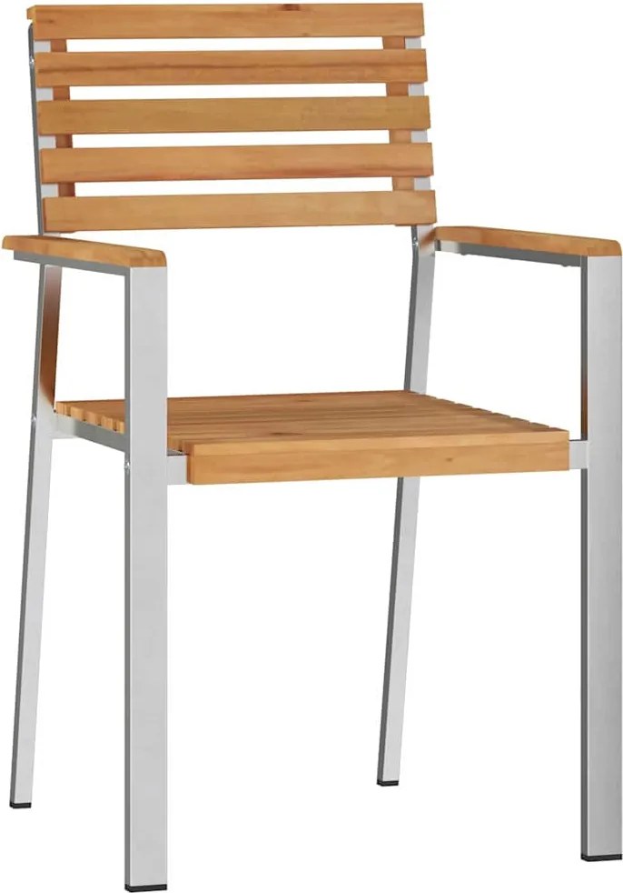 vidaXL Scaun pentru Grădină 4 pcs Ulei Natural Lemn solid de tec