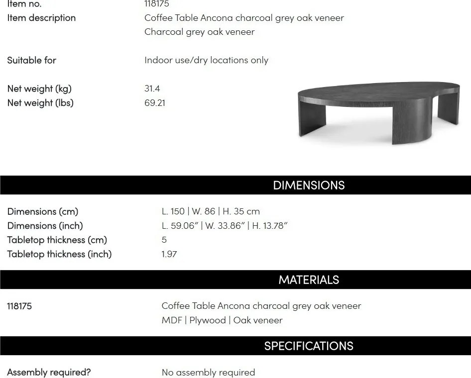 Masuta de cafea design LUX Ancona